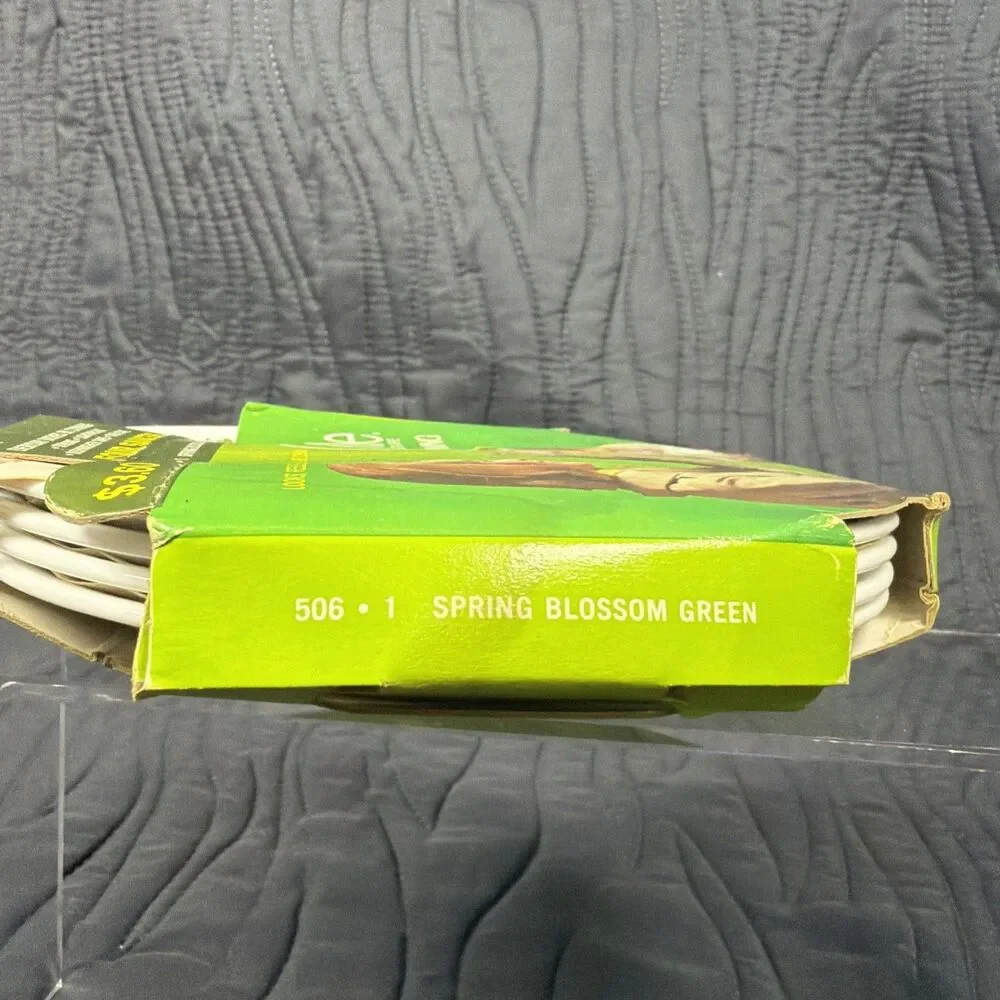 Vintage Corelle Spring Blossom Green 4 Saucers 506-1 NOS Original Box